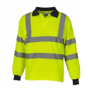 Yoko Ladies/Womens Hi-Vis Long Sleeve Polo Shirt (Pack of 2) (L) (Hi-Vis Yellow) - Hi-Vis Yellow