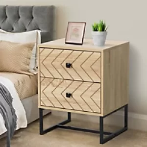 HOMCOM Bedside Table 600 x 395 x 395mm Brown