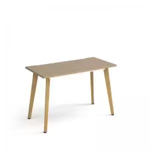 Giza straight desk 1200mm x 600mm with wooden legs - oak finish and