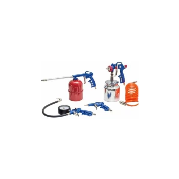 5pc Air Kit Tyre Inflator Spray Gun Degreaser Blower & Hose Line for Compressor - Autojack