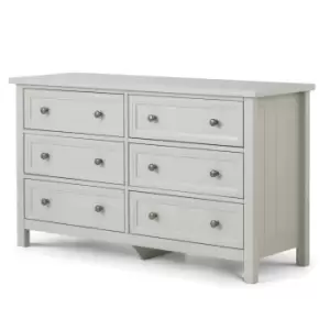 Julian Bowen Maine 6 Drawer Wide Chest Of Drawers Dove Grey