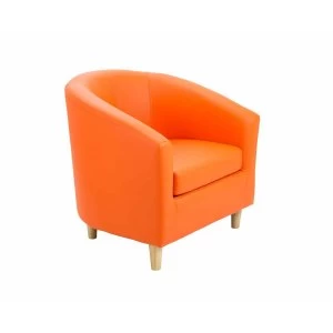 TC Office Lux Tub Armchair with Wooden Feet, Orange