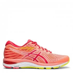 Asics Gel Cumulus 21 Ladies Running Shoes - Coral/Pink