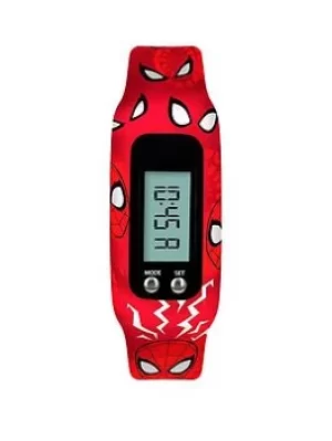 Disney Marvel Spiderman Red LCD Step Tracker Watch with Printed Silicone Strap, Red