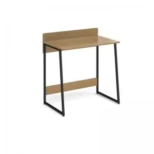 Kyoto home office workstation with upstand - Summer oak with black