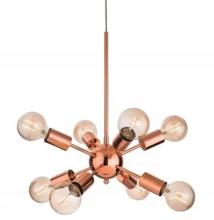 8 Light Multi Arm Ceiling Pendant Copper, E27