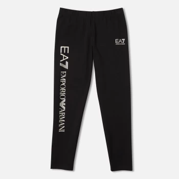 EA7 Girls Train Shiny Maxi Logo Leggings - Black - 12 Years