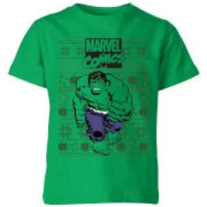 Marvel Avengers Hulk Kids Christmas T-Shirt - Kelly Green - 9-10 Years