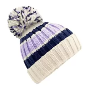 Beechfield Unisex Adult Hygge Striped Beanie (One Size) (Blueberry Cheesecake)