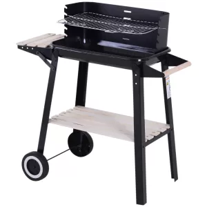 Outsunny Charcoal BBQ Grill, 87Lx45Wx83H cm-Black