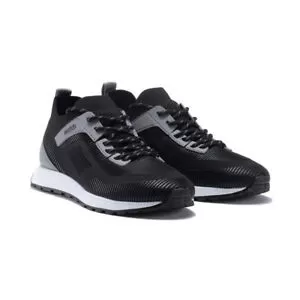 Hugo Boss Icelin Nylon Runner Trainers Black/Grey 002 Men