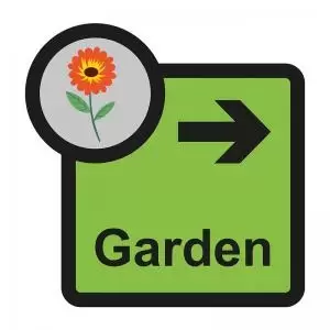 Assisted Living Sign Garden arrow right - SA FMX 305 x 310mm