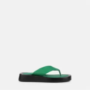 Missguided Flatform Flip Flops - Green
