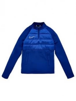 Boys, Nike Youth Academy Winter Warrior Padded Drill Top - Blue, Size L