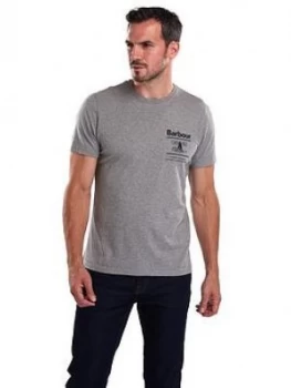 Barbour Reed T-Shirt, Grey Marl, Size S, Men