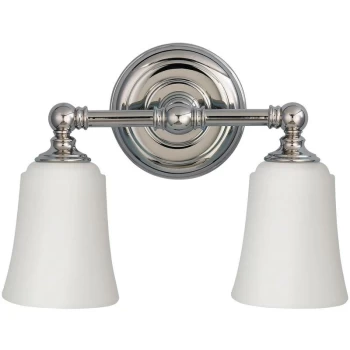 Elstead - Huguenot Lake - 2 Light Bathroom Over Mirror Light Polished Chrome IP44, G9