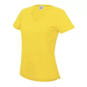 AWDis Cool V Neck Girlie Cool Short Sleeve T-Shirt (XS) (Sun Yellow)