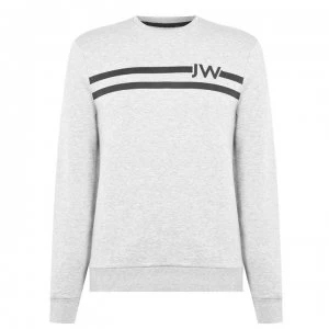 Jack Wills Hatton Stripe Crew Neck Sweatshirt - Grey Marl