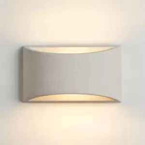 Harperliving - Harper Living White Concrete Art Deco Medium Plaster Indoor Wall Light (12 x 20 x 8.5cm)