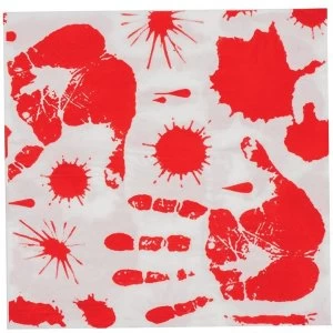 Handprint Napkins Red/White (Pack Of 12)