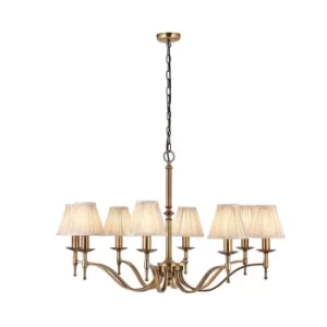 Stanford 8 Light Multi Arm Chandelier Antique Brass Finish, E14