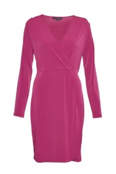 French Connection Slinky Wrap Dress Pink