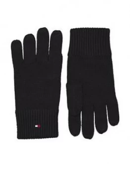 Tommy Hilfiger Pima Cotton Knitted Gloves - Black