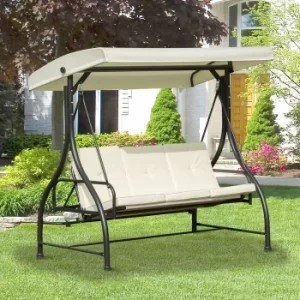 Outsunny 185L*125D*173H cm Swing Chair-Beige/Black