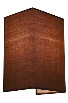 Wall Wash Light with Switch Rectangle Mocha Fabric Shade