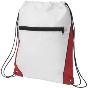 Bullet Contrast Non Woven Drawstring Backpack (One Size) (White/Red)