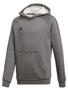 Adidas Youth Core 18 Sweat Hooded Tracksuit Top - Grey