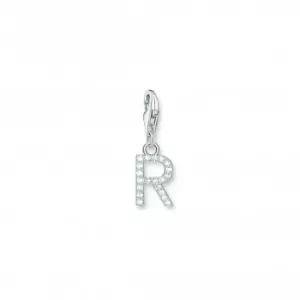 Charmista White Zirconia Letter R Charm Pendant 1955-051-14