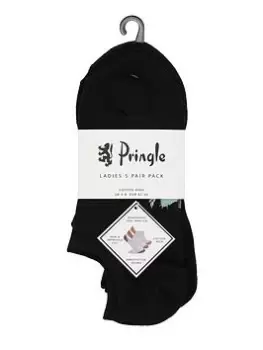 Pringle 5 Pack Ankle Socks Black