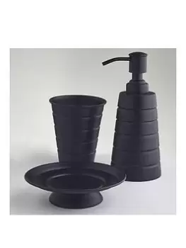 Our House 3 Piece Bathroom Accessory Set - Black