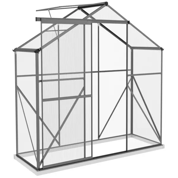 Outsunny 6x2.5ft Polycarbonate Greenhouse - Dark Grey