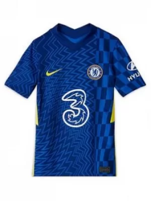 Nike Chelsea Youth 21/22 Home Short Sleeved Stadium Jersey, Blue, Size S