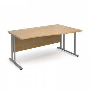 Maestro 25 SL Right Hand Wave Desk 1600mm - Silver Cantilever Frame o