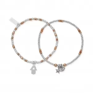 Rose Gold And Silver Protection Set Of 2 Bracelets MBSETPRO