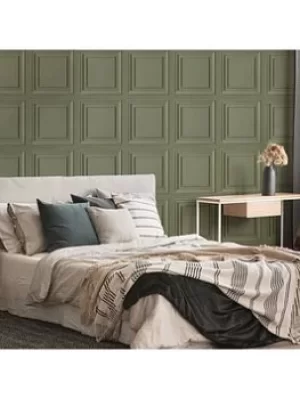 Fresco Fresco Wood Panel Sage Green Wallpaper