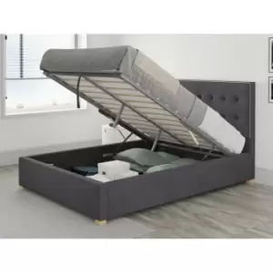 Presley Ottoman Upholstered Bed, Plush Velvet, Steel - Ottoman Bed Size Superking (180x200)