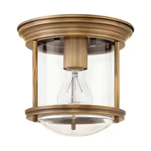 Hinkley Hadrian 1 Light Clear Glass Flush Mount - Brushed Bronze