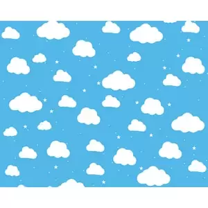 Origin Murals Cartoon Cloudy Sky Blue Wall Mural - 3.5 x 2.8m