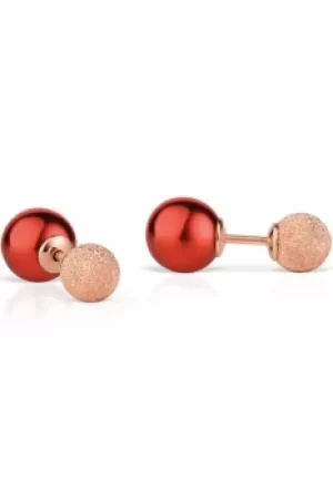 Bering Red Rose Earrings 703-394-05