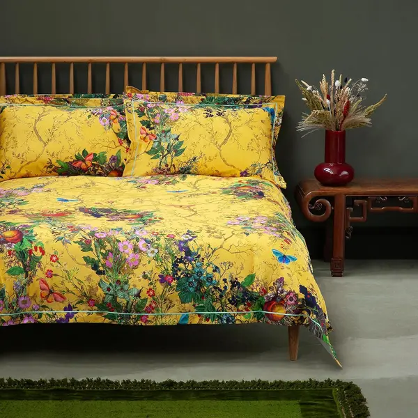 Timorous Beasties Bloomsbury Garden Duvet Set, Double, Cadmium