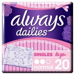 Always Dailies Liners Singles To Go X20