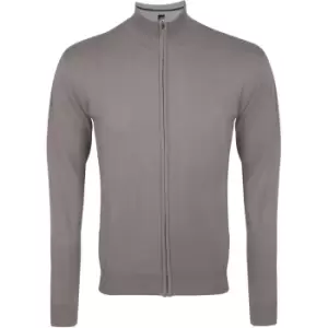 SOLS Mens Gordon Full Zip Cardigan (S) (Grey)