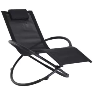 Outsunny Orbital Zero Gravity Lounger w/ Pillow - Black