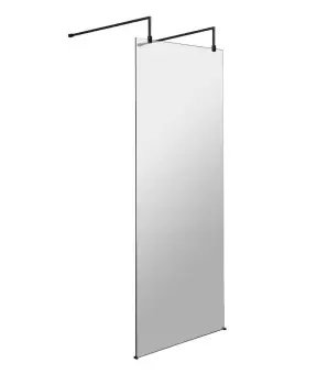 Hudson Reed 800mm Wetroom Screen With Arms And Feet - Matt Black