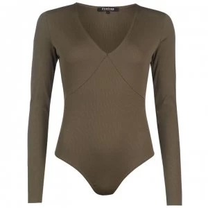 Firetrap Blackseal Plunge Bodysuit - Khaki