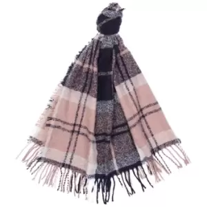 Barbour Tartan Boucle Scarf Pink/Midnight